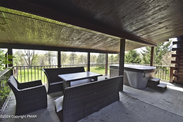 106 Windsor Dr, Lake Ariel, PA 18436 - view of patio / terrace with a hot tub
