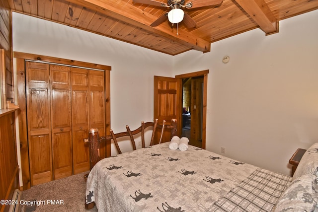 106 Windsor Dr, Lake Ariel, PA 18436 - carpeted bedroom with a wooden ceiling with exposed beams