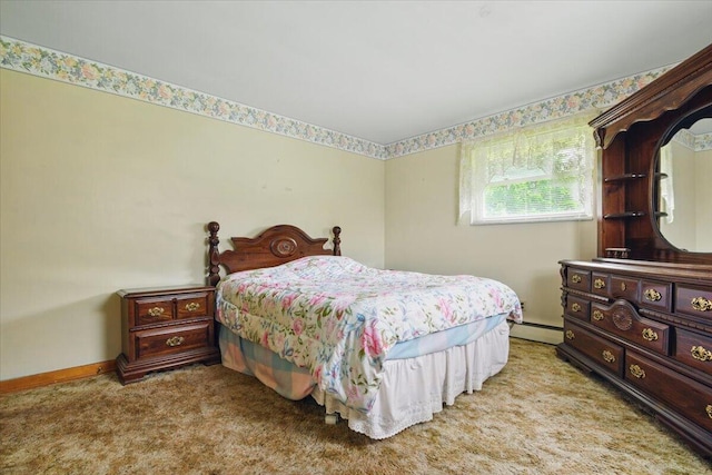 20 Cleveland Ave, East Bangor, PA 18013 - bedroom with baseboard heating, carpet floors, and baseboards