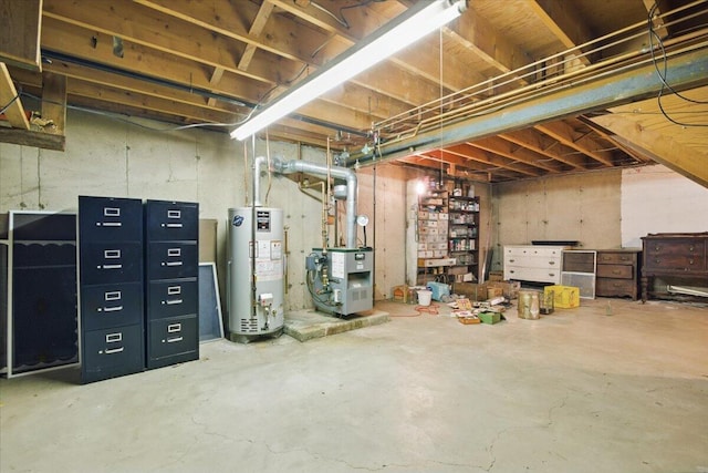 20 Cleveland Ave, East Bangor, PA 18013 - unfinished basement featuring gas water heater and a heating unit