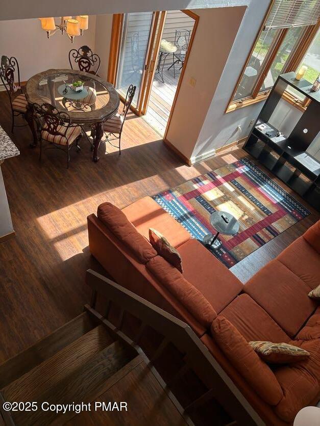 living room with wood-type flooring