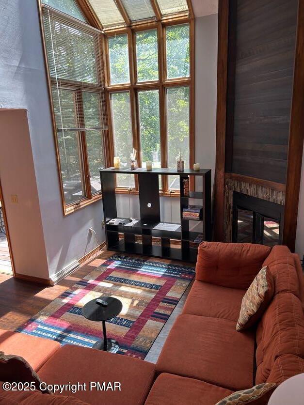 living area featuring wood-type flooring