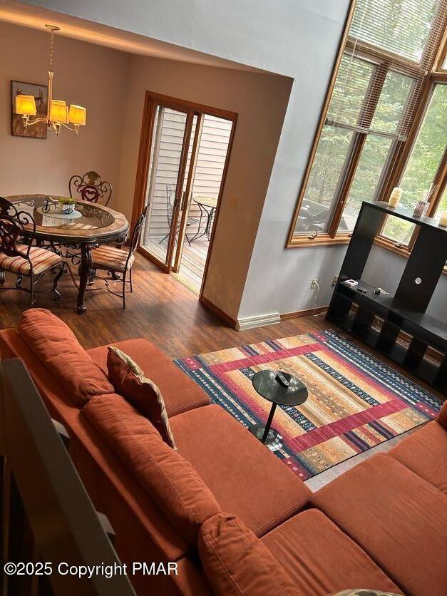 living room with wood-type flooring