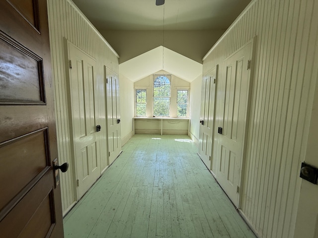 712 Thomas St, Stroudsburg, PA 18360 - hallway with light wood-style flooring and lofted ceiling