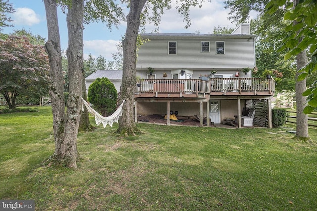 16 Kiloran Wynd Rd, Glenmoore, PA 19343 - back of property featuring a wooden deck and a chimney