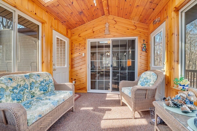 144 Beech Ln, Pocono Lake, PA 18347 - sunroom featuring lofted ceiling