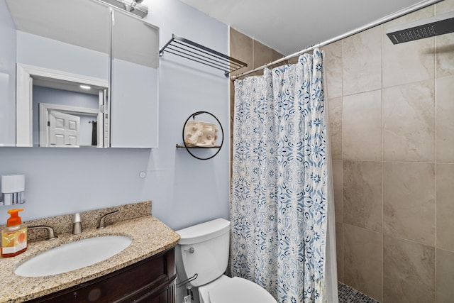 19 Conservancy Ct, Gouldsboro, PA 18424 - full bathroom with a tile shower, toilet, and vanity