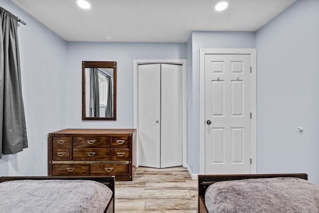 19 Conservancy Ct, Gouldsboro, PA 18424 - bedroom with light wood finished floors, recessed lighting, and a closet