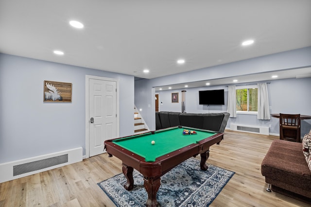 19 Conservancy Ct, Gouldsboro, PA 18424 - rec room featuring billiards table, light wood-type flooring, baseboards, and recessed lighting