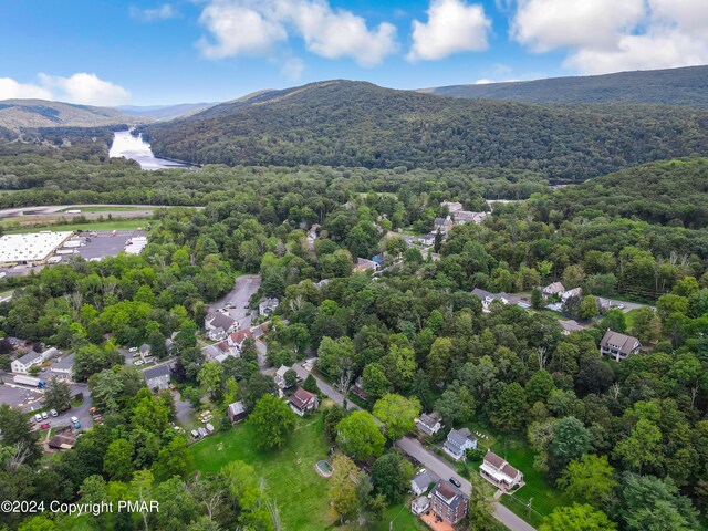 aerial view with a mountain view