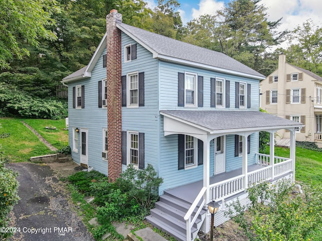 view of front of property with covered porch