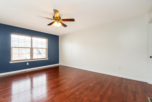 621 E Princeton Ave, Palmerton, PA 18071 - spare room with ceiling fan, dark wood-style flooring, and baseboards
