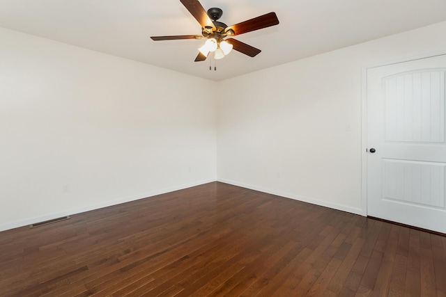621 E Princeton Ave, Palmerton, PA 18071 - spare room featuring ceiling fan, dark wood finished floors, and baseboards