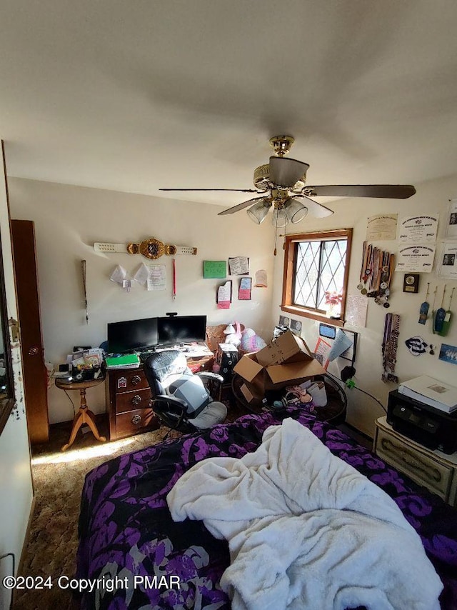 bedroom featuring a ceiling fan