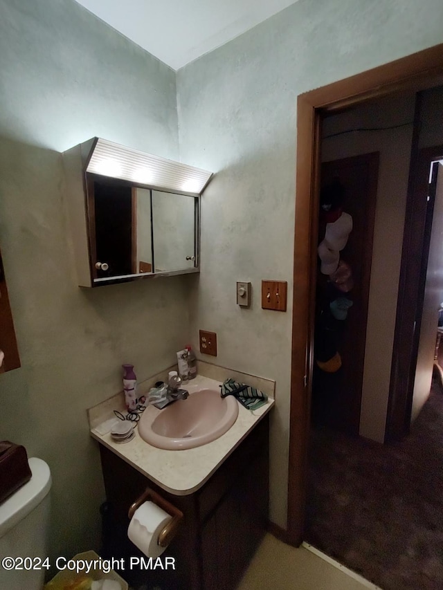 bathroom with toilet and vanity