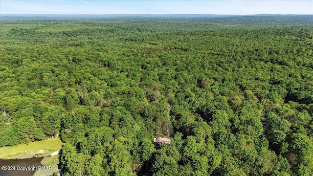 bird's eye view featuring a forest view