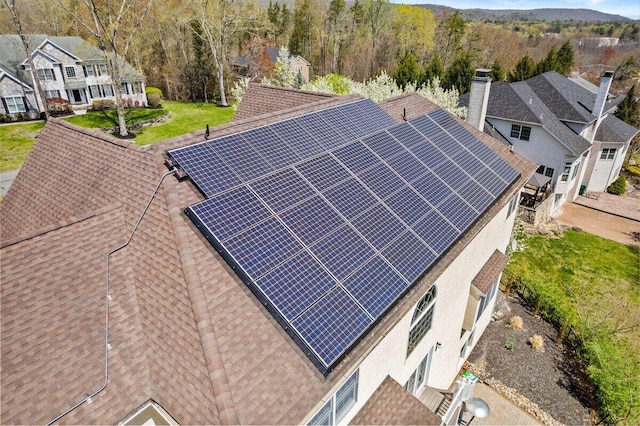 aerial view with a residential view