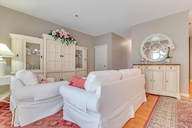 living area with light wood-style flooring