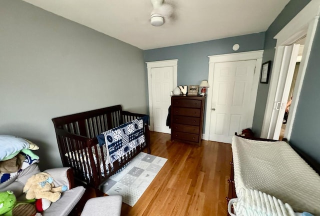 bedroom featuring wood finished floors