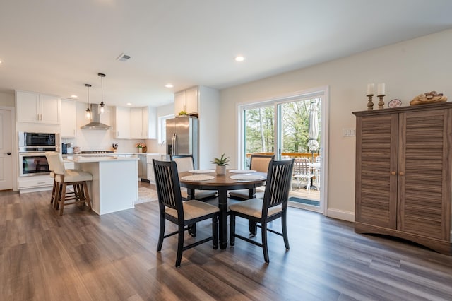 131 Chinaberry Way, Kunkletown, PA 18058 - dining room with dark wood-style flooring, recessed lighting, and baseboards