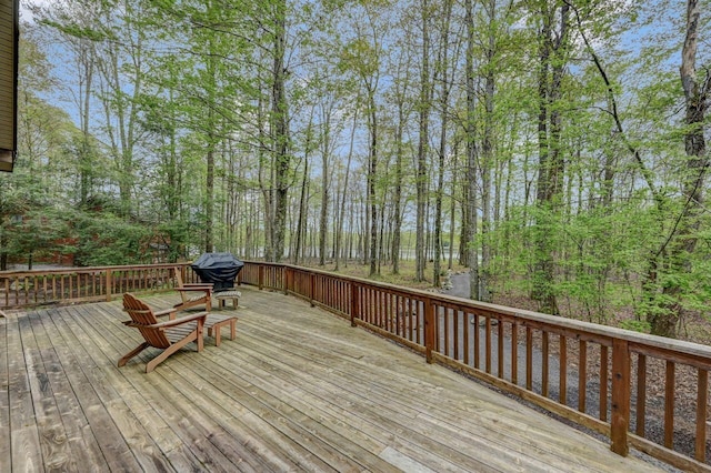 3110 Tall Timber Lake Rd, Pocono Pines, PA 18350 - wooden deck with area for grilling