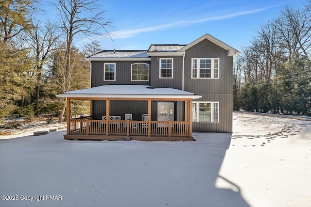 view of front of home featuring covered porch