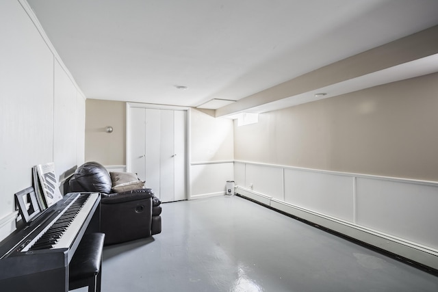 631 Main St, Tatamy, PA 18085 - finished basement featuring a baseboard heating unit