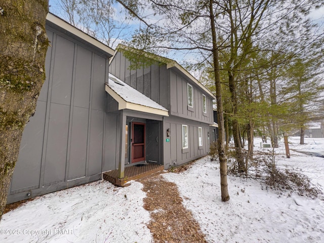 view of front of house with board and batten siding