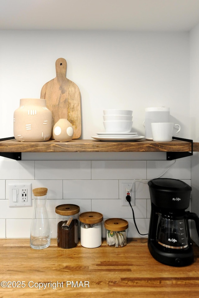 room details with butcher block counters