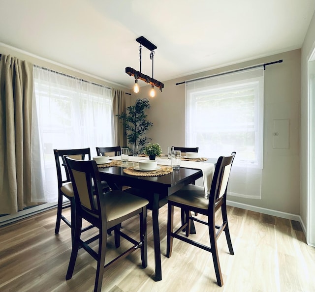 1216 Winding Way, Tobyhanna, PA 18466 - dining area featuring light wood-style floors and baseboards