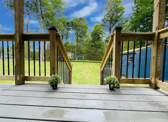 1216 Winding Way, Tobyhanna, PA 18466 - deck featuring a lawn