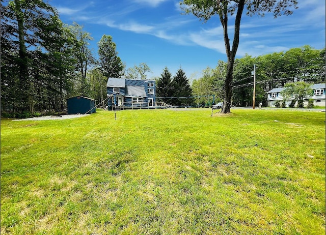 1216 Winding Way, Tobyhanna, PA 18466 - view of green lawn with a shed