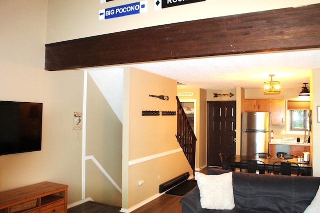 248 High Pass Way, Tannersville, PA 18372 - living room featuring wood finished floors and stairs