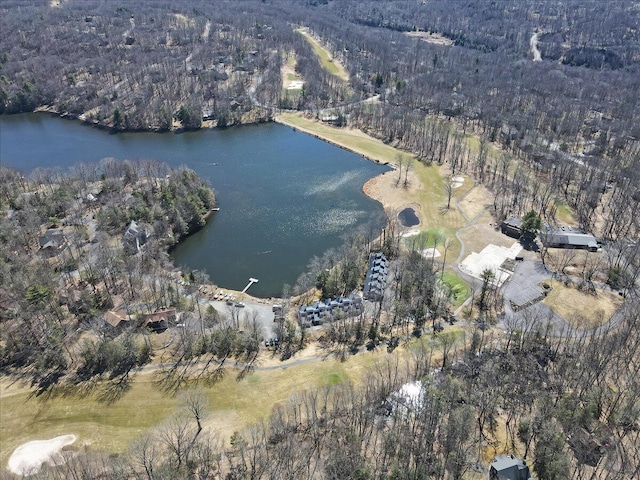 134 Laurel Hill Dr Unit 102, Greentown, PA 18426 - drone / aerial view featuring a water view and a wooded view