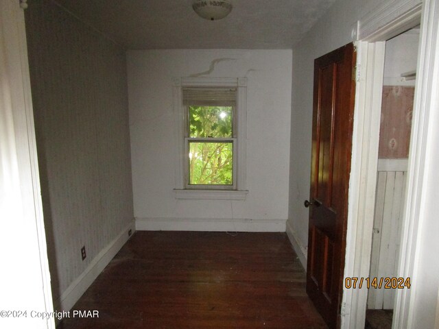 interior space featuring dark hardwood / wood-style floors