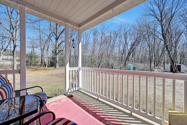 balcony with outdoor dining area