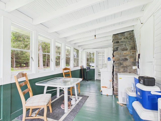 203 Old Rte 940, Pocono Pines, PA 18350 - sunroom featuring wood finished floors and beam ceiling