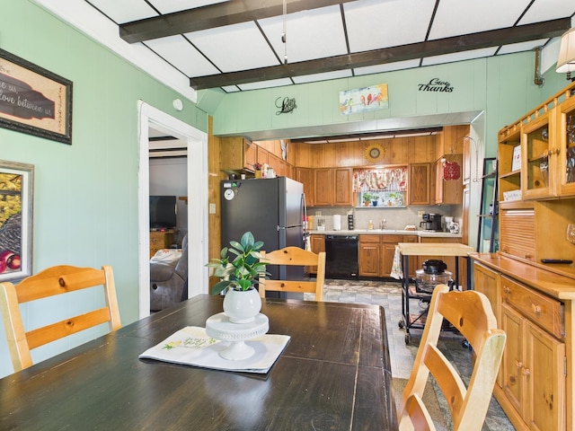 203 Old Rte 940, Pocono Pines, PA 18350 - dining room featuring beamed ceiling and light wood-style flooring