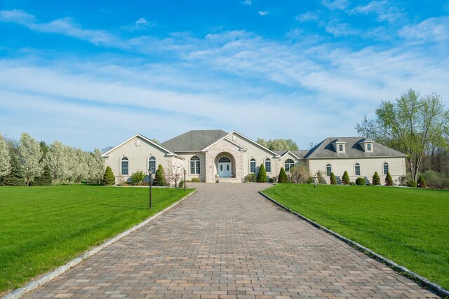 901 Meyer Rd, Nazareth, PA 18064 - french country style house with decorative driveway and a front yard
