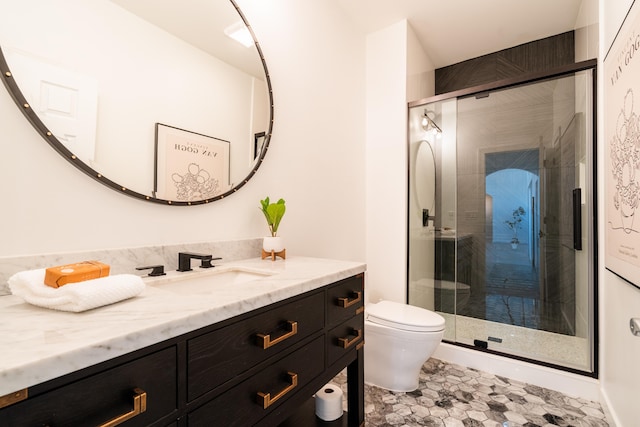 901 Meyer Rd, Nazareth, PA 18064 - full bathroom featuring vanity, toilet, and a shower stall