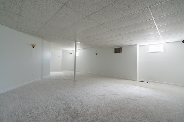 901 Meyer Rd, Nazareth, PA 18064 - basement with baseboards, a drop ceiling, and carpet floors