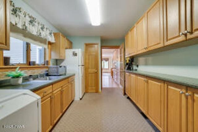 7 Shore Line Dr, Lakeville, PA 18438 - kitchen featuring freestanding refrigerator and range