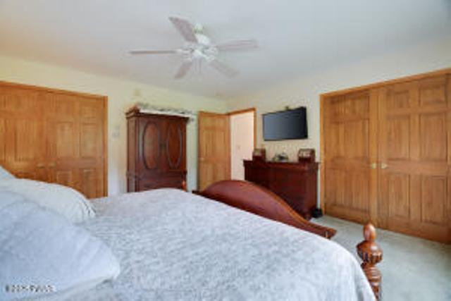 7 Shore Line Dr, Lakeville, PA 18438 - bedroom featuring carpet and ceiling fan