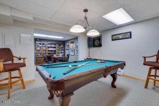 7 Shore Line Dr, Lakeville, PA 18438 - playroom featuring carpet, baseboards, and billiards table