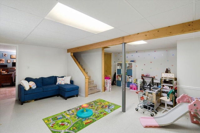 114 Gregory Ct, Stroudsburg, PA 18360 - game room featuring a drop ceiling