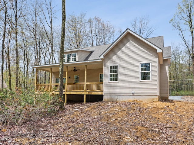 26 Susquehanna Dr, Jim Thorpe, PA 18229 - back of property with ceiling fan and a shingled roof
