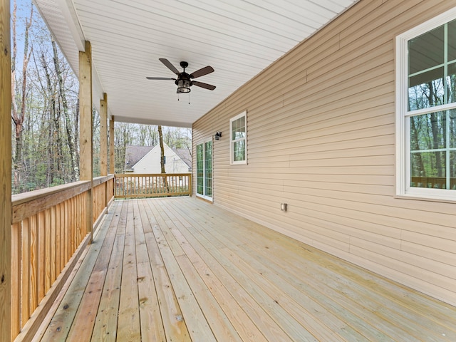 26 Susquehanna Dr, Jim Thorpe, PA 18229 - wooden deck with a ceiling fan