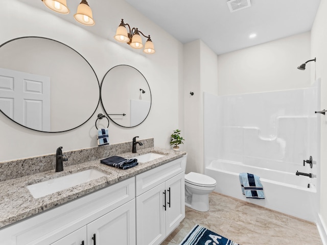 26 Susquehanna Dr, Jim Thorpe, PA 18229 - bathroom with double vanity and shower / bath combination