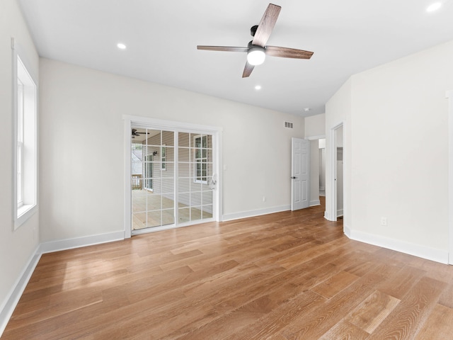 26 Susquehanna Dr, Jim Thorpe, PA 18229 - empty room featuring light wood-style flooring, a ceiling fan, and recessed lighting