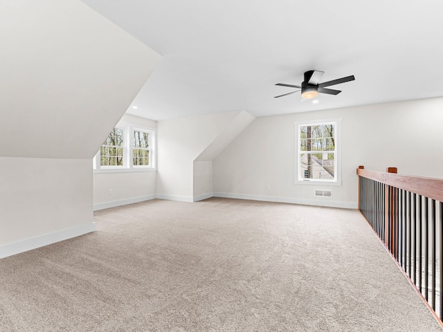 26 Susquehanna Dr, Jim Thorpe, PA 18229 - bonus room with carpet floors, lofted ceiling, plenty of natural light, and ceiling fan